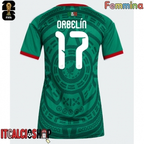 Messico Orbelin Pineda #17 Prima Maglia Femmina Mondiali 2026 Manica Corta